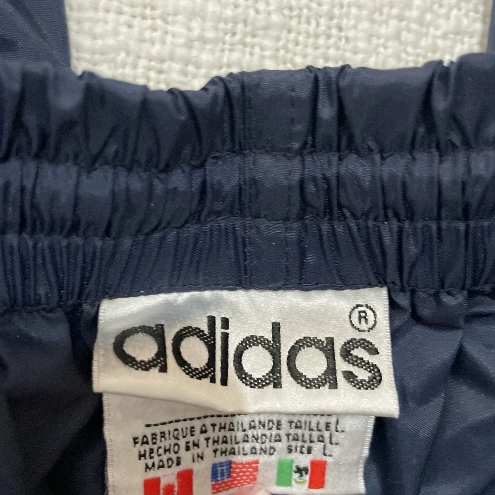 Vintage Adidas 90's Y2K Nylon Track Windbreaker Pants Men's Large Ankle Zip